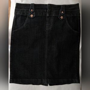 5One5 Denim Skirt Sz Large Knee Length Dark Wash Excellent Condition